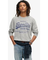 Superdry - Klassieke Top Met Print En Lange Mouwen - Lyst