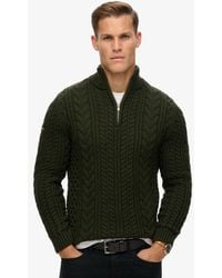 Superdry - & Co Vintage Jacob Cable Knit Half Zip Jumper - Lyst