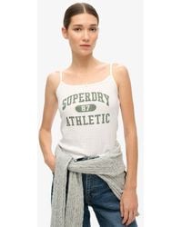 Superdry - & Co Athletic Essentials Graphic Pointelle Cami Top - Lyst