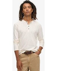 Superdry - Slim Fit Long Sleeved Jersey Grandad Top - Lyst