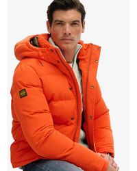 Superdry - Everest Korte Puffer Jas Met Capuchon - Lyst