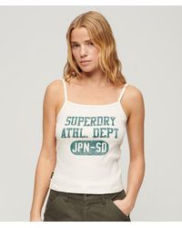 Superdry - Athletic College Graphic Rib Cami Top Cream - Lyst