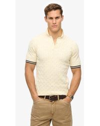 Superdry - Gebreid Poloshirt Met Korte Mouwen En Textuur - Lyst