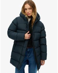 Superdry - Hooded Sports Puffer Mid Length Jacket - Lyst