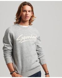 Superdry - Vintage Downtown Script Crew Sweatshirt Athletic Marl - Lyst