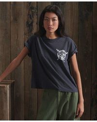 Superdry - Dry Crop Band T-Shirt Washed Charcoal - Lyst