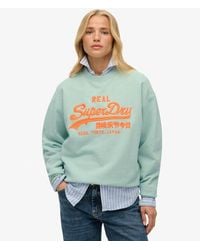 Superdry - & Co Vintage Logo Neon Loose Crew - Lyst