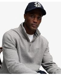Superdry - Essential Serif Logo Half Zip Sweater Relaxed Pasvorm - Lyst