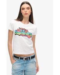 Superdry - Cali Sticker T-shirt Met Aansluitende Pasvorm - Lyst