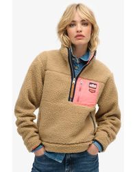 Superdry - & Co Fully Lined Logo Badge Vintage Retro Half Zip Fleece Jumper - Lyst