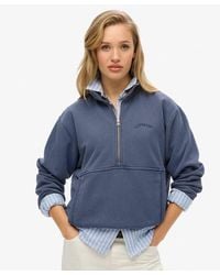 Superdry - Essential Logo Oversized Half Zip Sweatshirt - Lyst