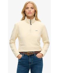 Superdry - Korte Polar Fleecetrui Met Halve Rits - Lyst