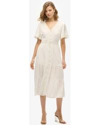 Superdry - Lace Detail Ibiza Short Sleeve Midi Tea Dress - Lyst
