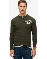 Superdry - & Co Vintage Athletic Long Sleeve Henley Top - Lyst
