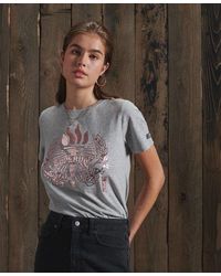 Superdry - Reworked Classic Foil T-Shirt Slate Marl - Lyst