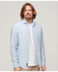 Superdry - Classic Striped Casual Linen Long Sleeve Shirt - Lyst