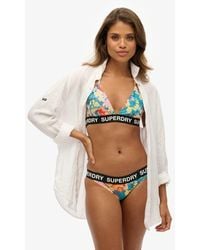 Superdry - Haut de bikini triangle à logo - Lyst