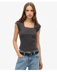 Superdry - Essential Square Neck Short Sleeve T-Shirt - Lyst