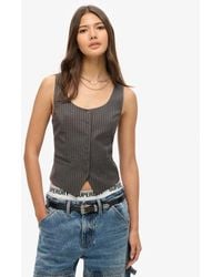 Superdry - & Co Pinstripe Satin Back Waistcoat - Lyst