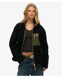 Superdry - Oversized Vintage Retro Full Zip Fleece - Lyst