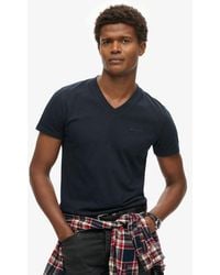 Superdry - T-shirt Van Biologisch Katoen Met V-hals En Geborduurd Logo - Lyst