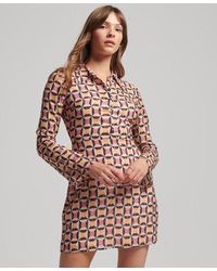 Superdry - Printed Mini Shirt Dress - Lyst