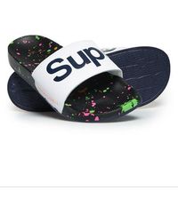 Superdry - Beach Sliders Dark/Fluro Splatter - Lyst