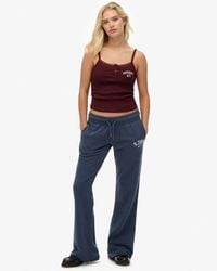Superdry - Athletic joggingbroek Met Wijde Pijpen En Borduursel - Lyst