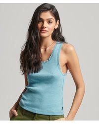 Superdry - & Co Athletic Essentials Lace Trim Vest Top - Lyst