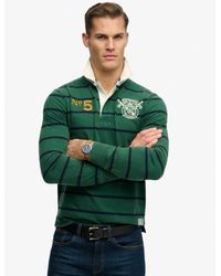 Superdry - & Co Double Emblem Stripe Rugby Top - Lyst