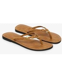 Superdry - & Co Faux Leather Braided Flip Flops - Lyst