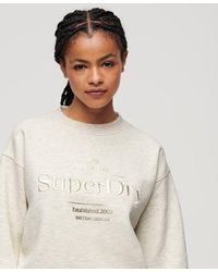Superdry - Ladies Boxy Fit Luxe Metallic Logo Sweatshirt - Lyst