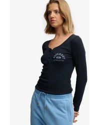 Superdry - Athletic Button Down Longsleeve Top - Lyst