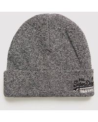 Superdry - Label Beanie Basalt Grit - Lyst