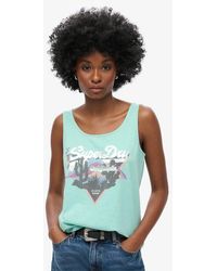 Superdry - & Co Ladies Lightweight Vintage Logo Narrative Vest Top - Lyst