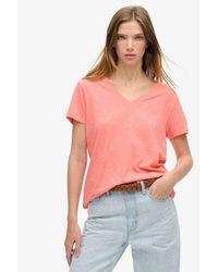 Superdry - T-shirt col v brodé et flammé - Lyst