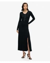 Superdry - & Co Ladies Slim Fit Henley Midi Dress - Lyst