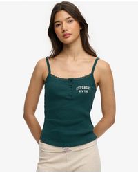 Superdry - Athletic Essentials Embroidered Button Cami Top - Lyst