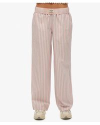 Superdry - & Co Organic Cotton Stripe Elasticated Trousers - Lyst