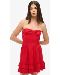 Superdry - & Co 50s Lace Bandeau Mini Dress - Lyst
