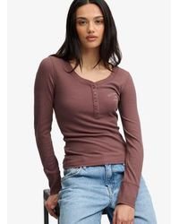 Superdry - & Co Athletic Button Down Long Sleeve Top - Lyst