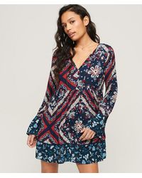 Superdry - & Co Flare Sleeve 60s Mini Dress - Lyst