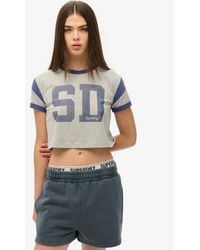 Superdry - & Co Loose Fit Embroidered Vintage Wash Sweat Shorts - Lyst