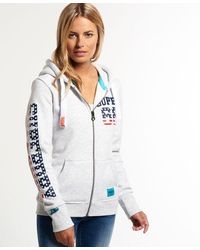 Superdry - Stars & Stripes Zip Hoodie Ice Marl - Lyst