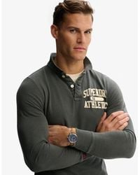 Superdry - & Co Vintage Athletic Long Sleeve Polo Shirt - Lyst