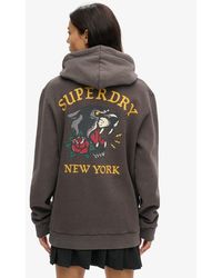Superdry - Sweat à capuche overtaille à motif tatouage dans le dos - Lyst