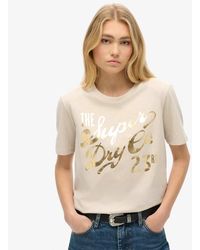 Superdry - & Co Luxe Metallic Logo Relaxed T-shirt - Lyst