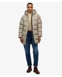 Superdry - Hooded Sports Puffer Mid Length Jacket - Lyst