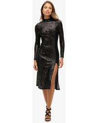 Superdry - & Co Slim Fit Backless Sequin Midi Dress - Lyst