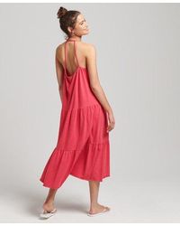 Superdry - Vintage Jersey Midi Dress Pink - Lyst